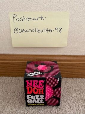 NeeDoh Fuzz Ball PINK Squish Squeeze Stress Ball